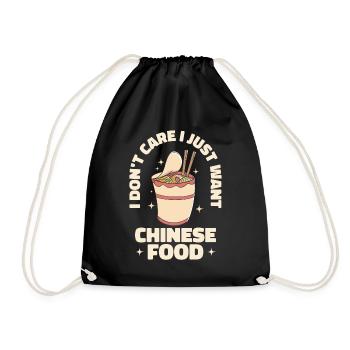Asian Food Chinese Food Fan Noodle Foodie - Drawstring Bag - black - Front