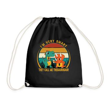 I'm Very Smart - They Call Me Thesaurusaur - Lusti - Drawstring Bag - black - Front