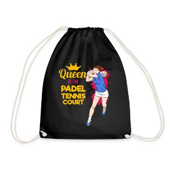 Padel Paddle Tennis Sport Queen Heart I Gift - Drawstring Bag - black - Front