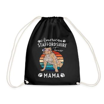 American Staffordshire Mom - Drawstring Bag - black - Front