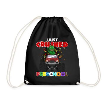 Monster Truck Dinosaur Preschool I Gift - Drawstring Bag - black - Front