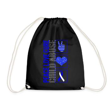 Peace Love Cure Child Abuse T Shirt - Sac de sport léger - noir - Devant