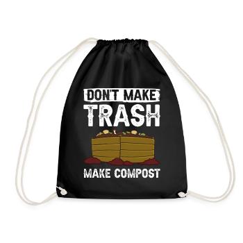 Composting Compost Worm Waste - Drawstring Bag - black - Front