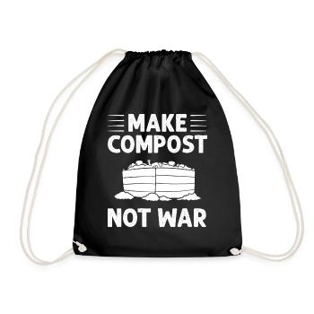 Composting Compost Worm Waste - Drawstring Bag - black - Front
