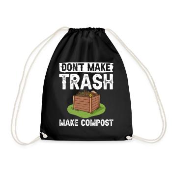Composting Compost Worm Waste - Drawstring Bag - black - Front