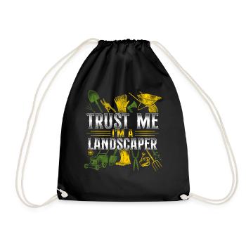 Landscaper Landscaping Landscape - Drawstring Bag - black - Front