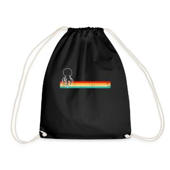Jellyfish Retro - Drawstring Bag - black - Front