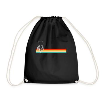 Jellyfish Retro - Drawstring Bag - black - Front