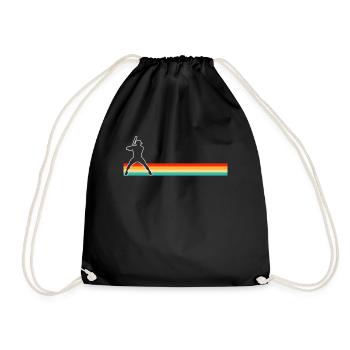 Baseball Retro - Turnbeutel - Schwarz - Vorne