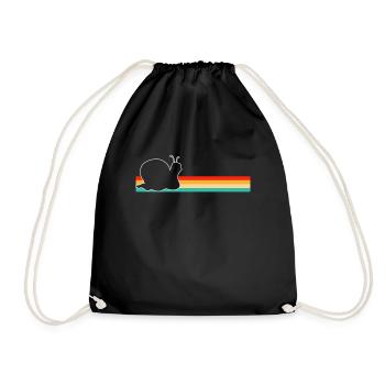 Snail Retro - Drawstring Bag - black - Front