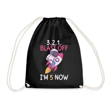 3..2..1.. Blast Off - J’ai 5 ans maintenant - 5ème anniversaire - Sac de sport léger - noir - Devant