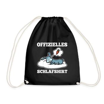 Offizielles schlafshirt Hase - Turnbeutel - Schwarz - Vorne