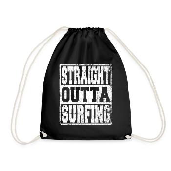 Surfing Spruch lustig - Turnbeutel - Schwarz - Vorne