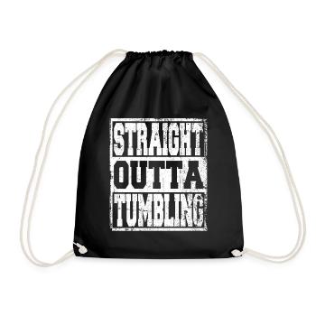 Tumbling saying funny - Drawstring Bag - black - Front