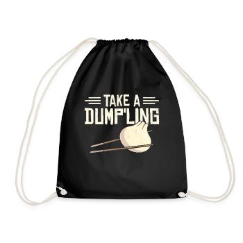 Dumpling Asian Food Chinese Food Fan - Drawstring Bag - black - Front