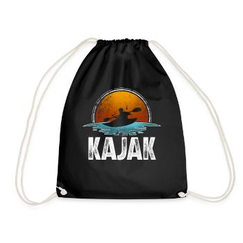 Kajak Kajakfahren - Turnbeutel - Schwarz - Vorne