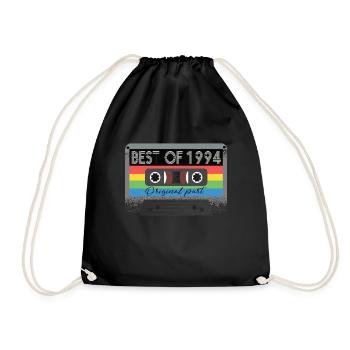 Best Of 1994 Vintage Kassette Retro Geburtstag - Turnbeutel - Schwarz - Vorne