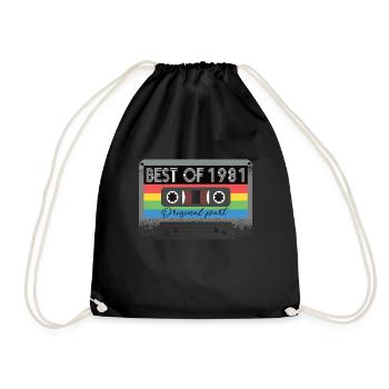 Best Of 1981 Vintage Cassette Retro Anniversaire - Sac de sport léger - noir - Devant