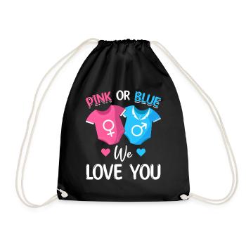 Rosa oder Blau We Love You Baby Boy Girl - Turnbeutel - Schwarz - Vorne