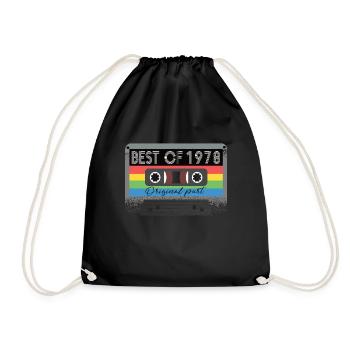 Best Of 1978 Vintage Cassette Retro Birthday - Drawstring Bag - black - Front