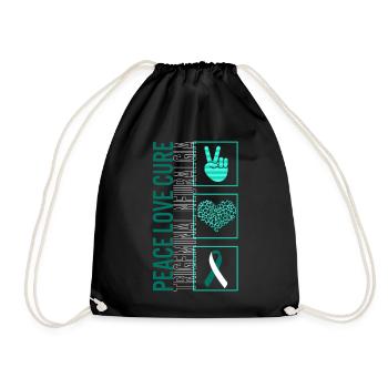 Peace Love Cure Trigeminal Neuralgia T Shirt - Drawstring Bag - black - Front