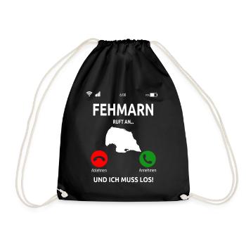 Fehmarn Insel Ostsee Burg Urlaub Idee - Turnbeutel - Schwarz - Vorne