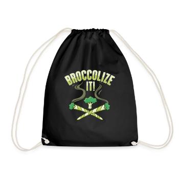 Brokkolize-It wordplay for a vegan lover - Drawstring Bag - black - Front