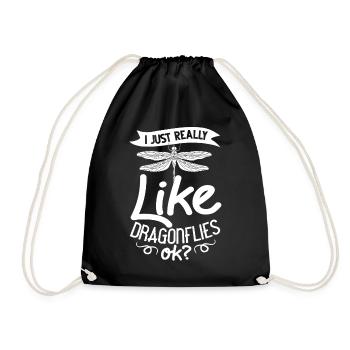 Dragonflies Flying Insect Quotes Entomologist - Drawstring Bag - black - Front