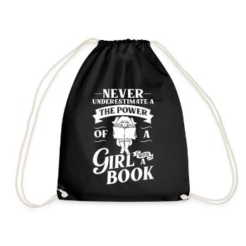 Book Girls Read Women Bookworm Librarian - Drawstring Bag - black - Front