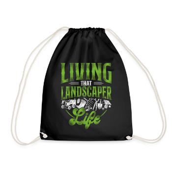 Landscaper Landscaping Landscape - Drawstring Bag - black - Front