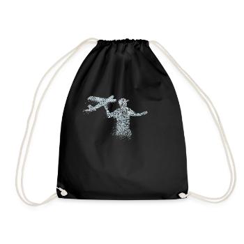 Remote Controlled Aircraft RC Plane - Drawstring Bag - black - Front