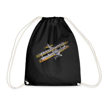 Model Airplane RC Airplane Remote Controlled - Drawstring Bag - black - Front