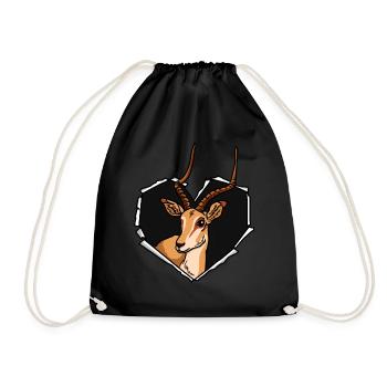Antilope de fissure Déchirure trou coeur antilope - Sac de sport léger - noir - Devant