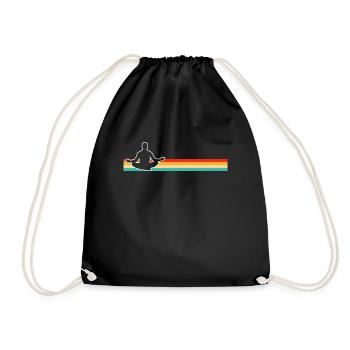 Yoga Meditation Retro - Drawstring Bag - black - Front