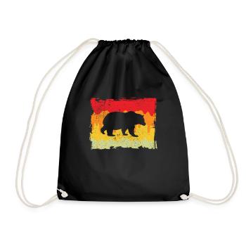 Bär Retro - Turnbeutel - Schwarz - Vorne