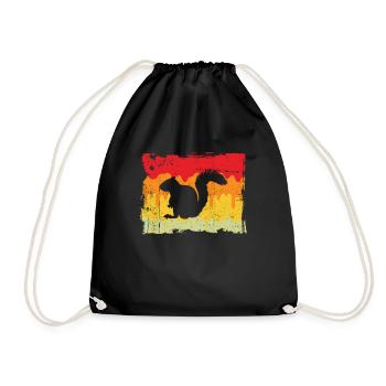Squirrel Retro - Drawstring Bag - black - Front