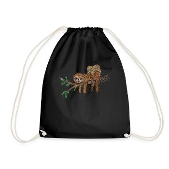 Paresseux Amoureux Fatigue Fête des Mères - Sac de sport léger - noir - Devant