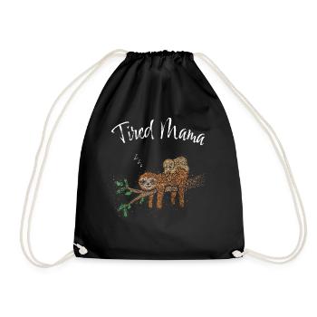 Maman Paresseuse Expectant Fête des Mères - Sac de sport léger - noir - Devant