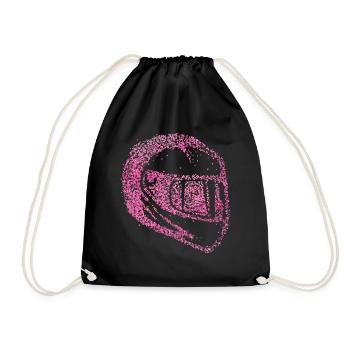 Motorcycle Motorcyclist Motorcycle Helmet - Drawstring Bag - black - Front