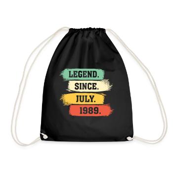 Legend since July 1989 - Drawstring Bag - black - Front