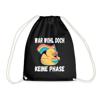 LGBTQ Pride Regenbogen War Wohl Doch Keine Phase - Turnbeutel - Schwarz - Vorne