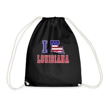 Lousiana USA I love Albama - Drawstring Bag - black - Front