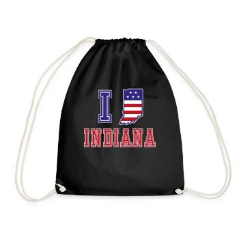 Indiana USA I love Albama - Drawstring Bag - black - Front