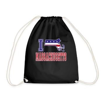 Massachusetts USA I love Albama - Drawstring Bag - black - Front
