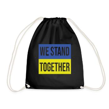 Ukraine We stand Together - Drawstring Bag - black - Front