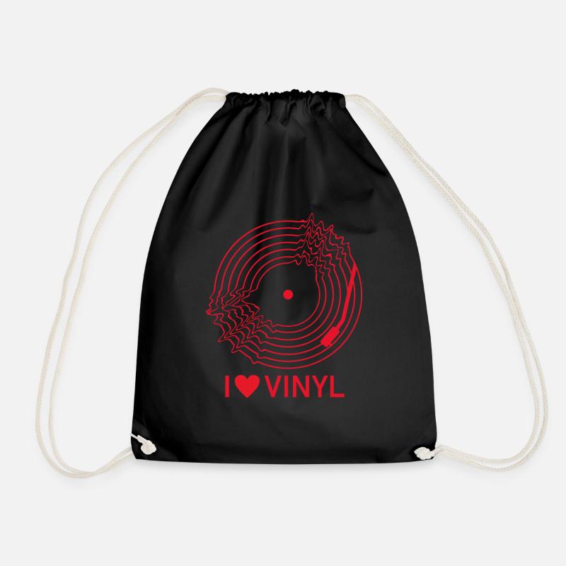 J’adore le vinyle - Sac de sport léger - noir