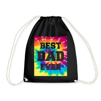 Vater Papa Bester Papa Best Dad Ever Hippie - Turnbeutel - Schwarz - Vorne