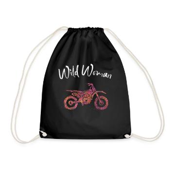 Motorcycle Motorcyclist Driver's License - Drawstring Bag - black - Front