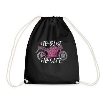 Pas de vélo Pas de vie Moto Motard - Sac de sport léger - noir - Devant