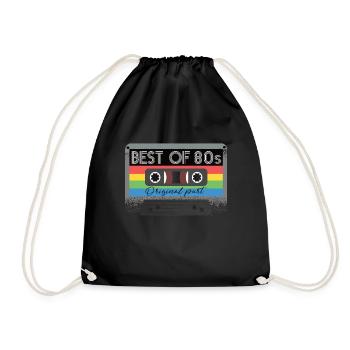 Best Of 80s Cassette 80s Retro - Drawstring Bag - black - Front